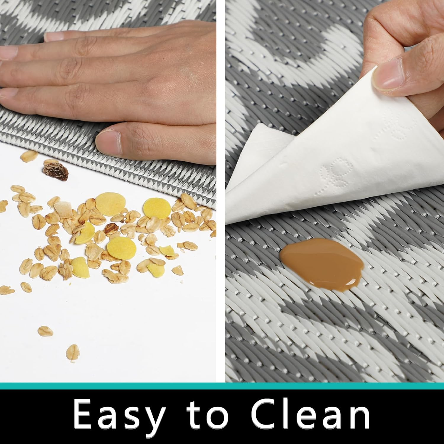 Famibay Outdoor Rugs for Patios Waterproof Garden Rug Large 180X270Cm Reversible Mat Lightweight Camping Rug Outdoor Area Rug for Balcony Deck Backyard Porch Beach BBQ