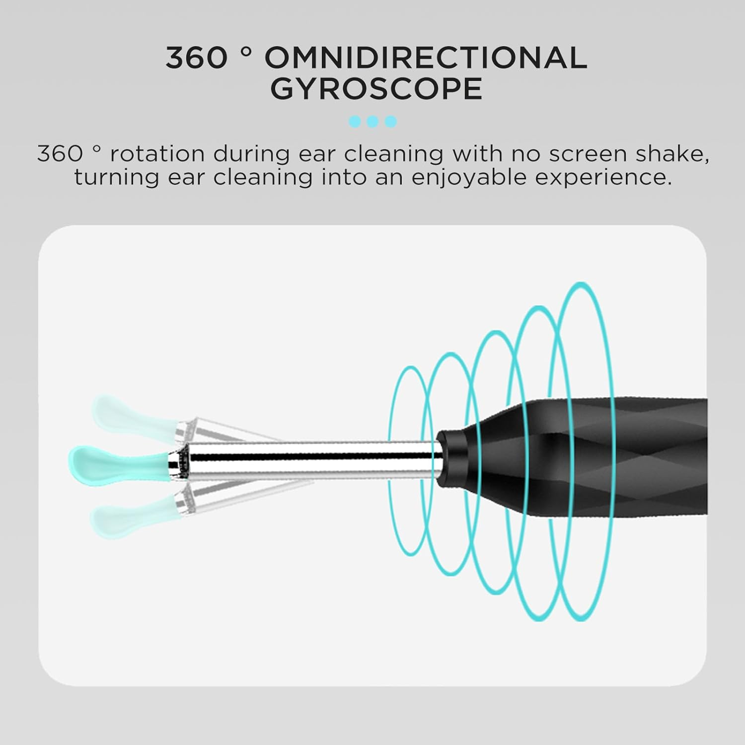 Viviendo Ear Wax Removal Endoscope, Earwax Remover Tool with Ear Camera HD, Clean & Pick Wax Kit, Tyoe-C Rechargeable Wifi Otoscope with 6 LED Lights, Ear Cleaner Scope - Black image number 5