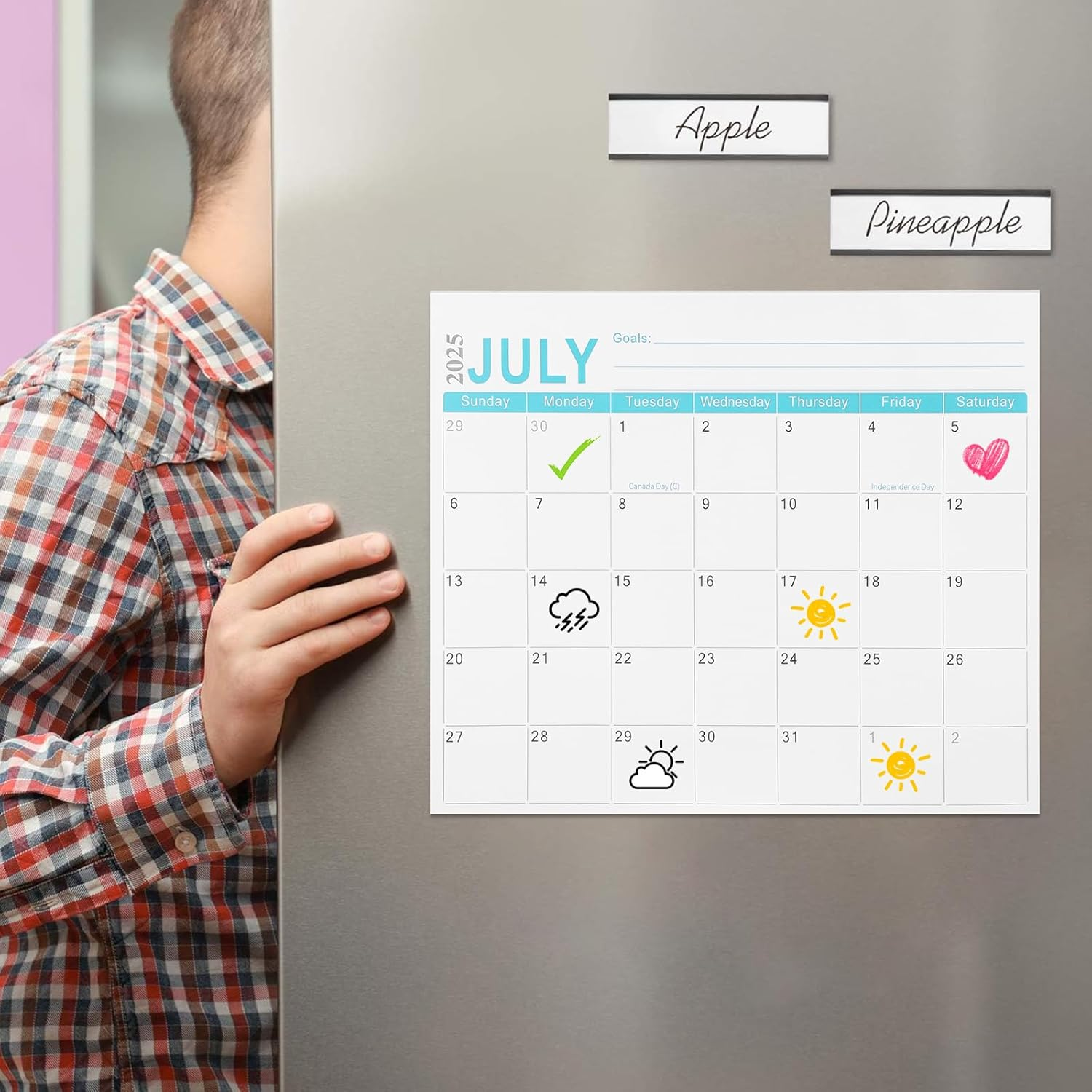 NUOBESTY Paper Refrigerator Calendar 2026 Wall Calendar 2025.07-2026.12 Monthly Planner Office Annual Fridge Paper Tear-Off image number 6