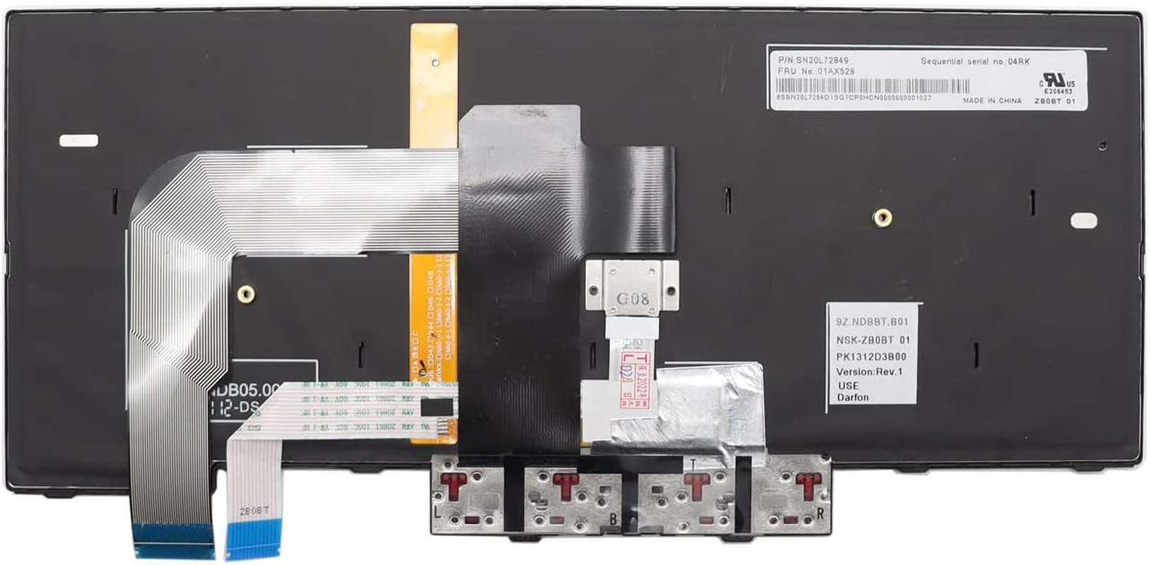 New Replacement Keyboard for Lenovo IBM Thinkpad T470 T480 A475 A485 with Backlit 01AX487 01AX528 01AX569 01HX499 01HX419 01HX459 SN20L72849 SN20L72890 9Z.NDBBT.B01 NSK-ZB0BT PK1312D3B00 image number 1