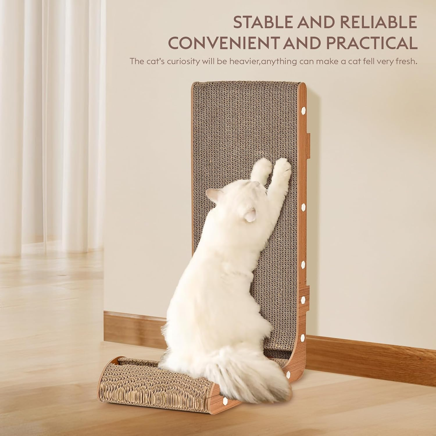 Cat Scratch Board, Vertical Wear-Resistant Non Shavings Cat Nest Integrated Scratch Resistant image number 3