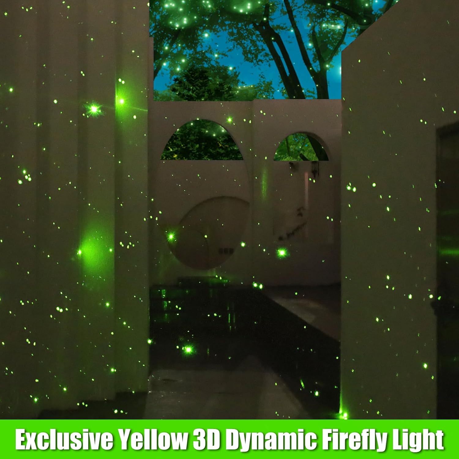 Brighter Firefly Laser Light Outdoor, RGB 3 Colors Laser Dynamic Firefly Lights & Star Projector Laser Light Show with Remote Timer, HD Holiday Projector Decorations Lights for House/Garden/Party/Tree image number 1
