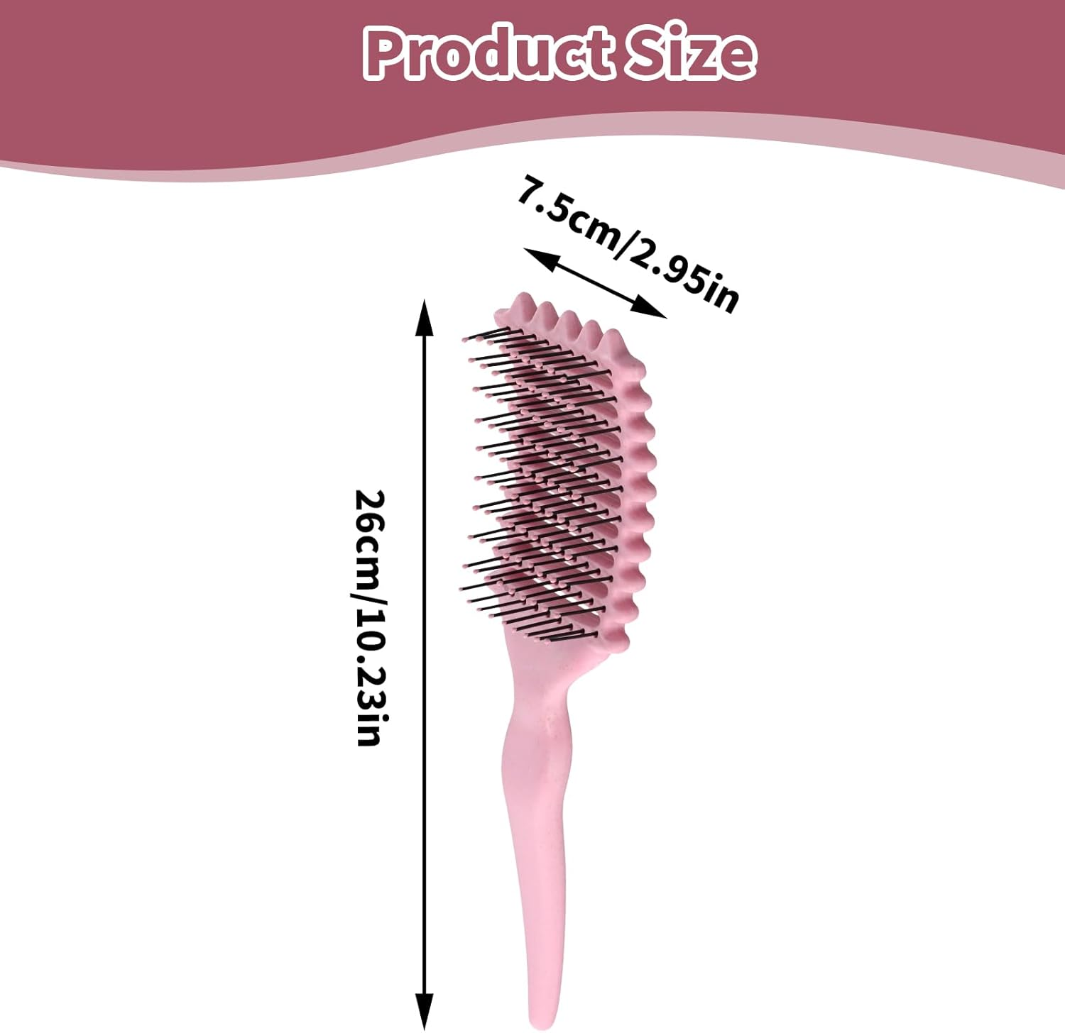 Curling Brush, Curly Hair Brush, Hair Brush for Combing and Shaping, Curl Defining Brush Pink, Hair Brush, Curling Comb, Styling Brushes, Massage Brush Hair, Reduces Pulling and Curling Separation image number 2