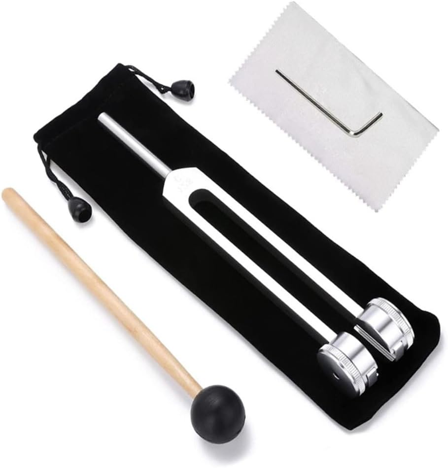 Armastuse 432Hz Aluminum Alloy Tuning Fork Instrument with Percussion Hammer Chakra Hammer Ball Diagnostic Ear Tuning Fork for Healing Sound Therapy