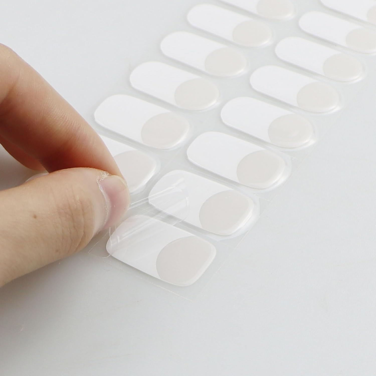 JMEOWIO Nail Foil Beige French Tip Gel Nail Foils Self-Adhesive Nail Stickers UV Hardening Decoration Nail Design Accessories image number 2