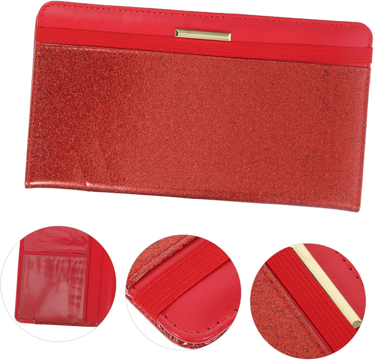 SAFIGLE Elegant Passport Holder Card Storage Durable Pu Leather Travel Essential Organizer - Red image number 6