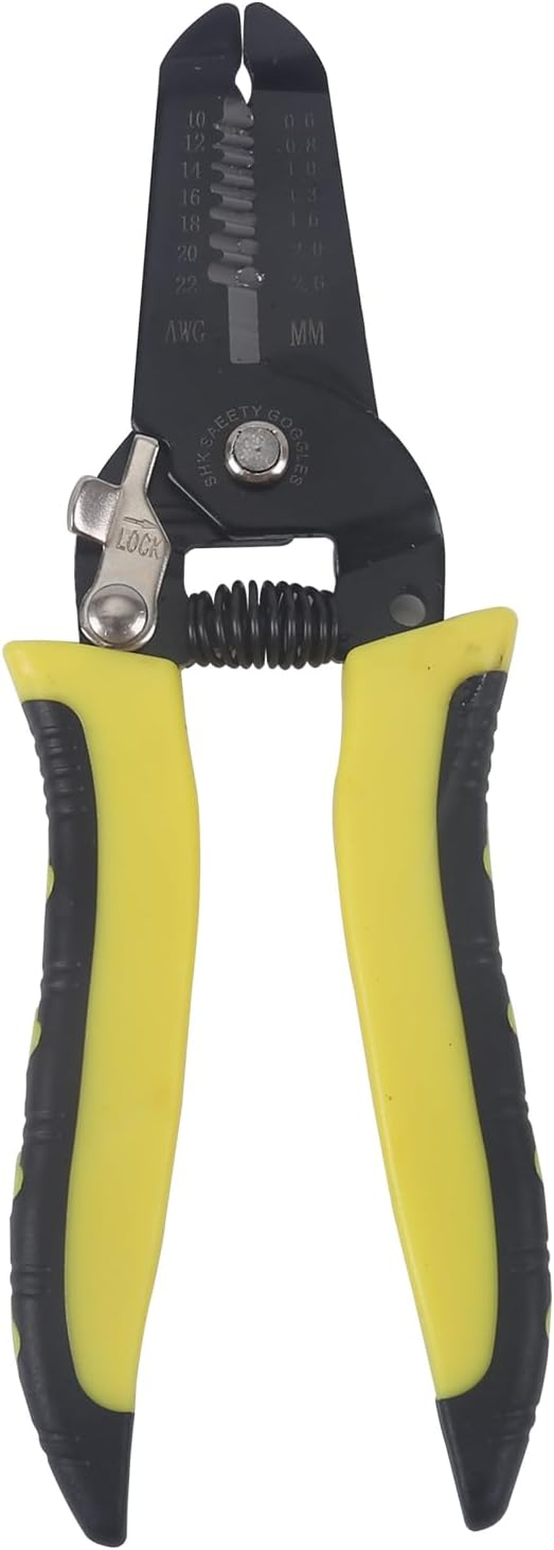 7-In-1 Wire Stripper Tool, 18Cm Length, 140G, Black and Yellow, Multi-Functional Cable Cutter