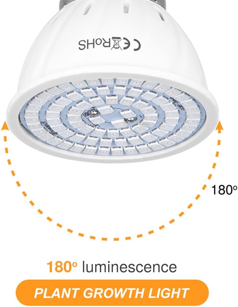 LED Grow Light Bulb Par16 Short Neck Bulb,Plant Light Bulbs E27 Base,5W Grow Bulb 50W Equivalent, Grow Light for Indoor Plants,2Pack image number 4