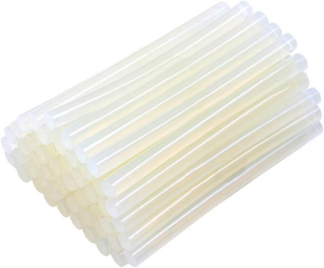 EZONEDEAL 50PCS Hot Transparent Melt Glue Gun Sticks EVA Glue for Art Craft Repair Bonding DIY Small Craft Projects & Sealing and Quick Daily Diameter 7 Mm, Length 100 Mm White image number 2