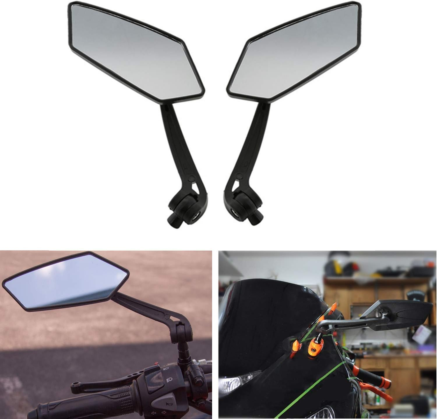 CICMOD Custom Universal Motorcycle Rearview Side Mirrors Fit Sports Bike Choppers Cruiser image number 1
