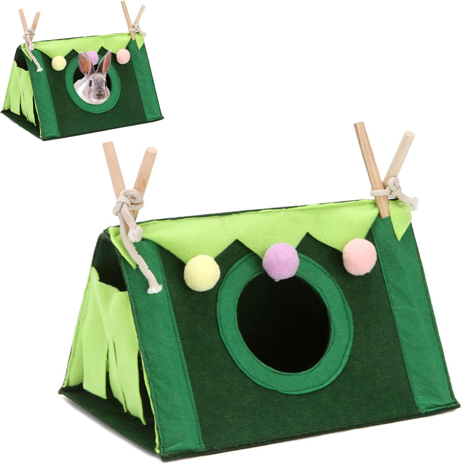 Guinea Pig Bed, Guinea Pig Forest Hideaway, Corner Hammock Small Animals Hideaway, Small Animal Beds, Cuddly Cave for Ferrets, Chinchillas, Hedgehog Hamsters and Gliders Rats image number 1