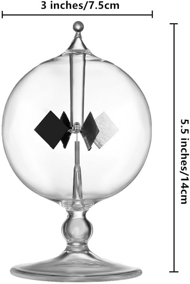 DORAMI Clear Solar Power Crookes Radiometer Sun Light Energy Spinning Vanes image number 3