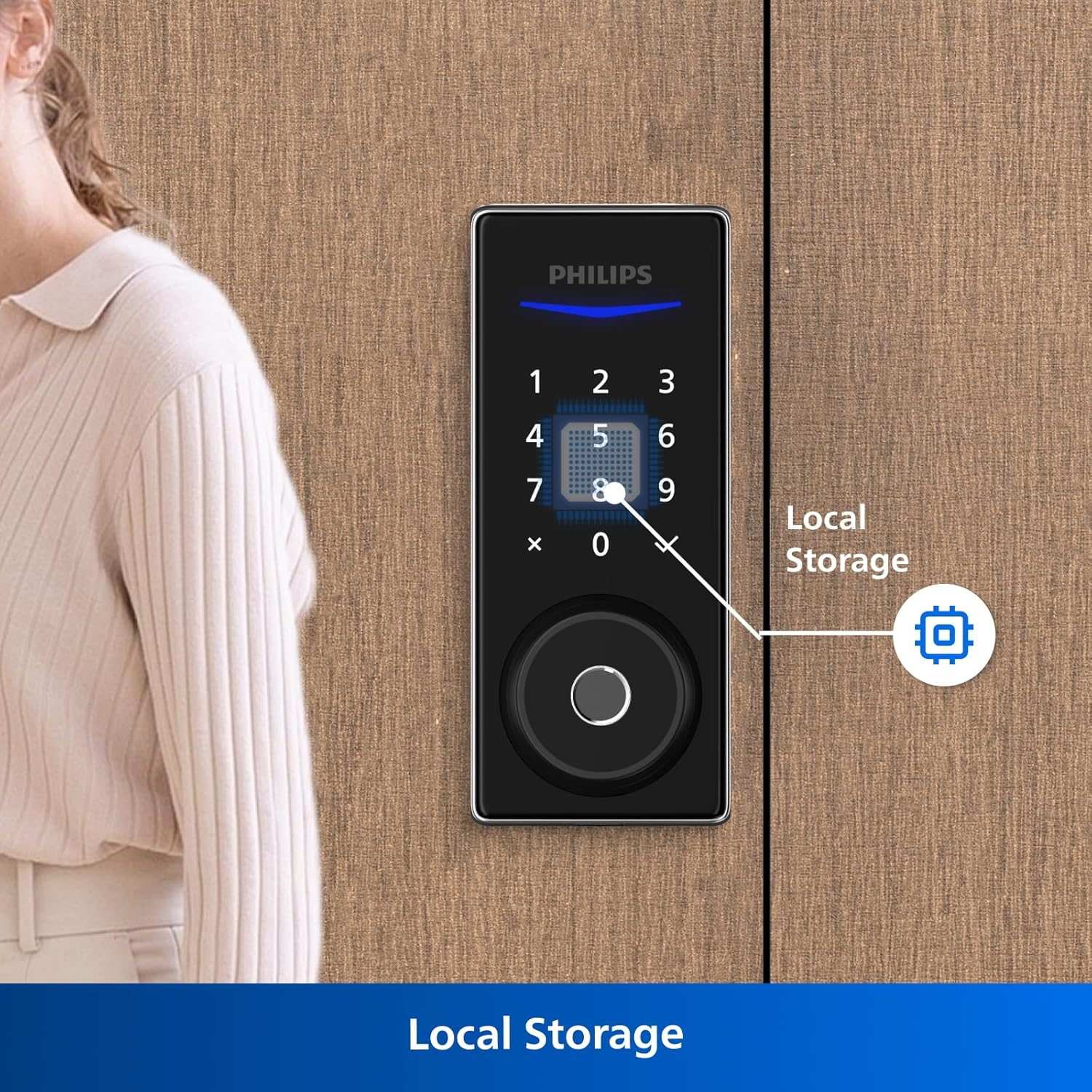Philips Easykey DDL210S-1H Fingerprint Lock for Smart Home - Smart Door Lock Australia, Fingerprint Lock, Smart Home, Home Improvement, Keyless Door Lock, Smart Home Gadgets, Door Safety Lock- Black image number 4