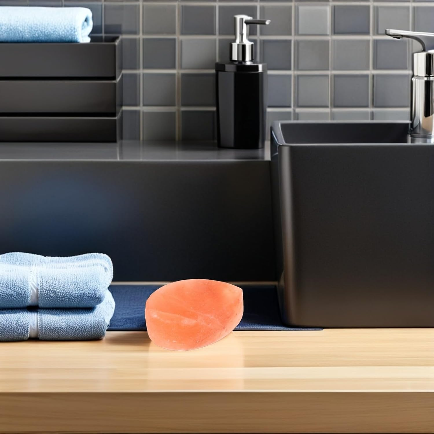 MUSISALY Natural Mineral Salt Soap 2Pcs Hand-Carved Himalayan Salt Massage Stone for Exfoliating Body Care Spa Relaxation image number 4