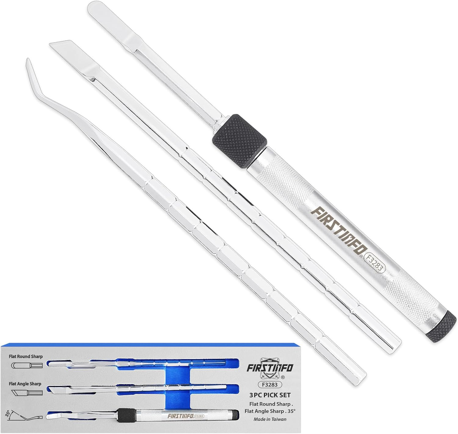 FIRSTINFO F3283 Patented 3-Piece O-Ring Seal Pick Hook Set, O-Ring Seal Gasket Pick Hooks Puller Remover Tool