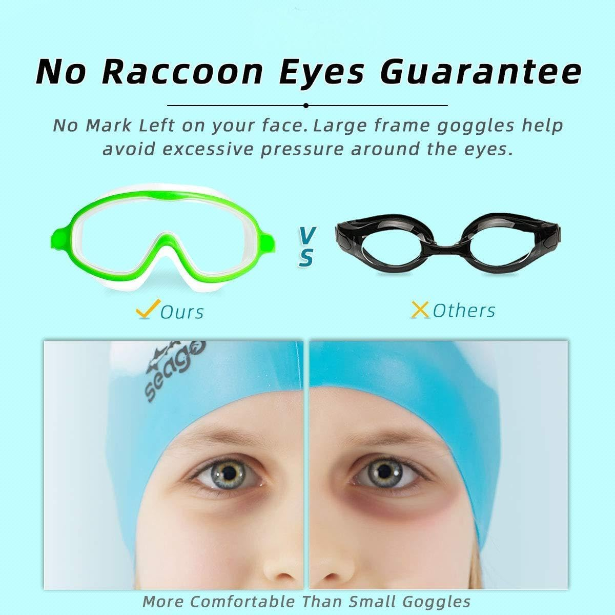 Swim Goggles 2 Pack Anti-Fog Anti-Uv Wide View Swimming Goggles for Kids 3-14 image number 2