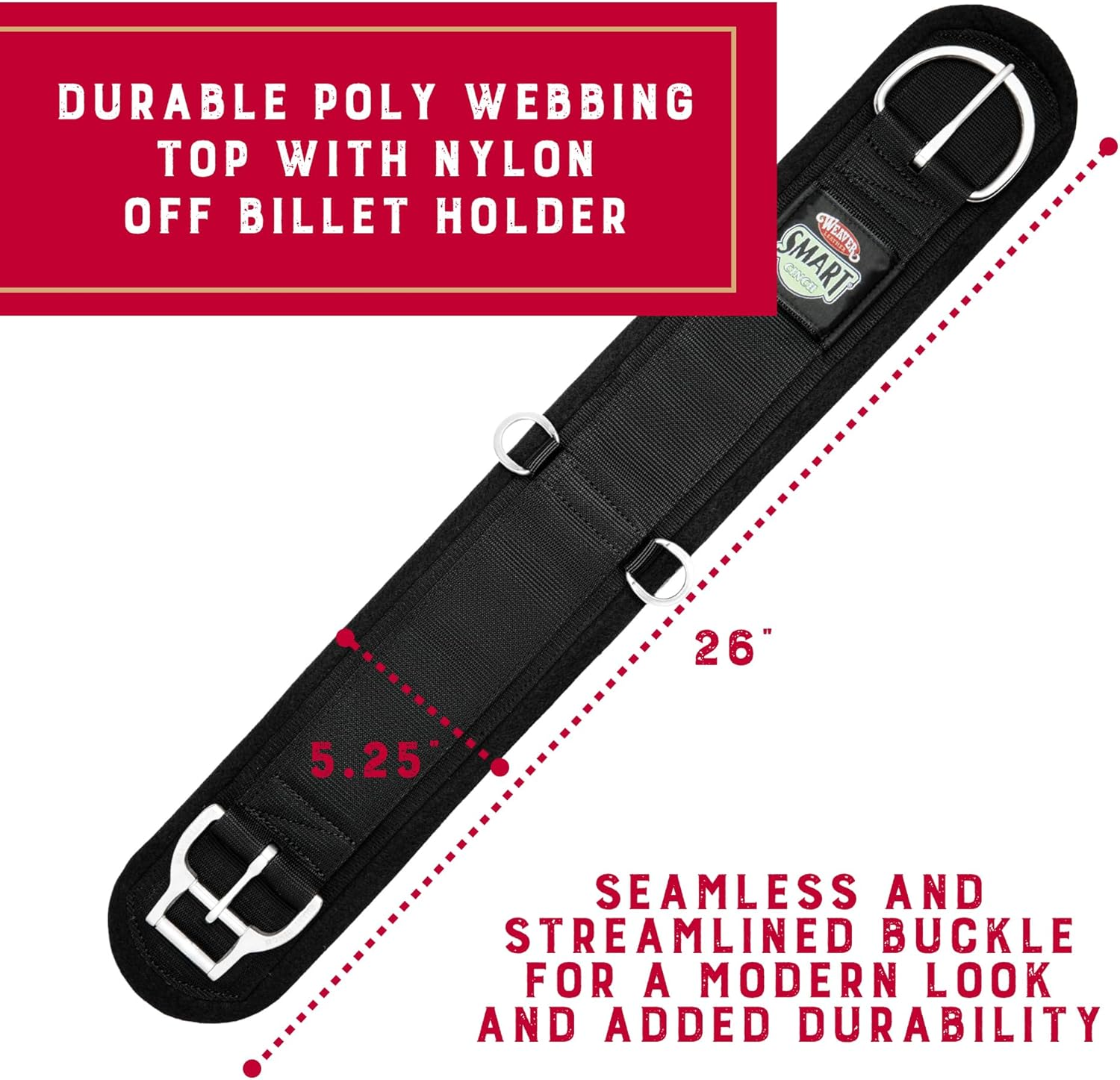 Weaver Leather Felt Lined Smart Cinch with Roll Snug Cinch Buckle image number 6