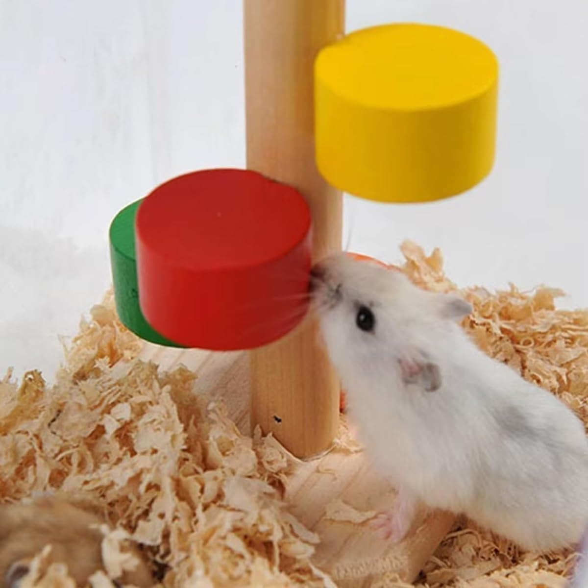 AIMALL Hamster Colourful Cloud Ladder Climbing Toy, Solid Wood Molar Stair Exercise Play Supplies for Small Pets, 5.5" X 3.78" X 3.35" image number 5