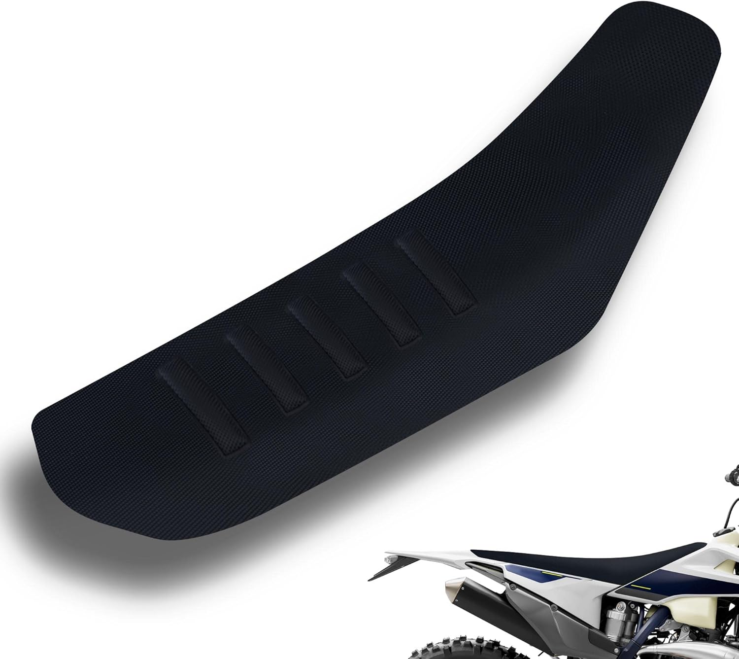 Universal Gripper Soft Seat Cover Diamond Texture for Motobike Dirt Motorcycle MX Cross Enduro Black