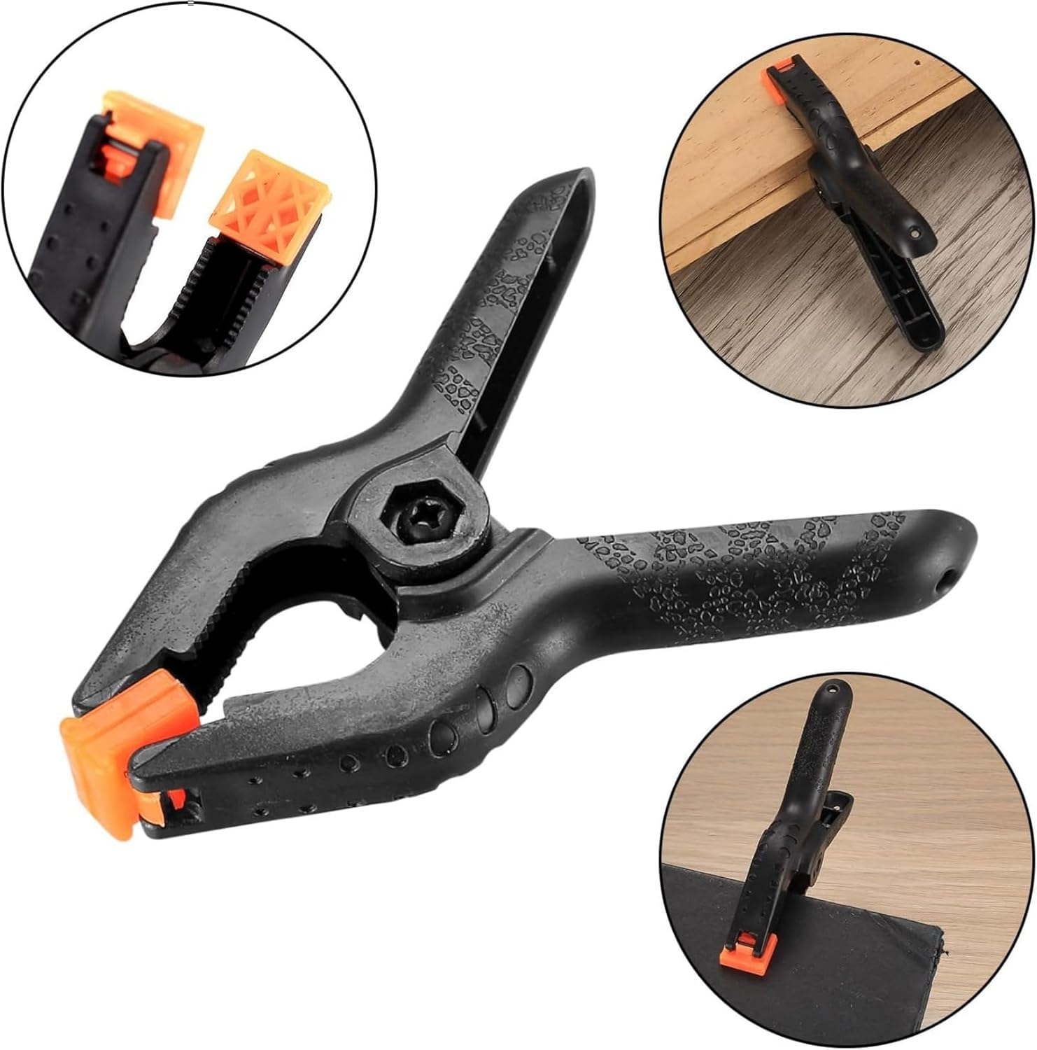 12 Pcs Spring Clamps, 3.5 Inch Heavy Duty Nylon Clips for Woodworking, DIY Projects, Crafts, Photo Studios and Background image number 5