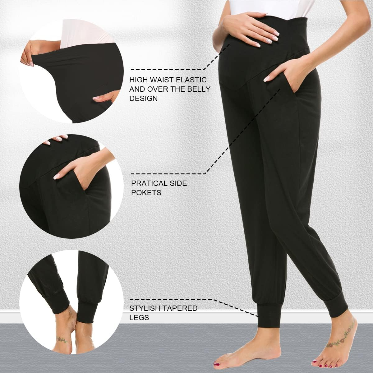 Liu & Qu Maternity Women'S Casual Pants Stretchy Comfortable Lounge Pants image number 3