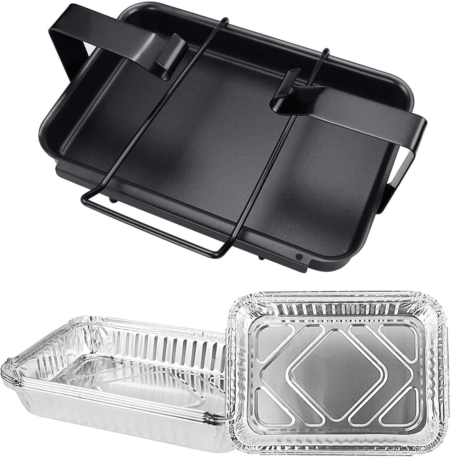 Utheer 7515 9 X 7.4 X 3 Inches Grill Drip Pan Catch Pan Holder for Weber Genesis 1000 5500 Gas Grills Grease Collection Pan