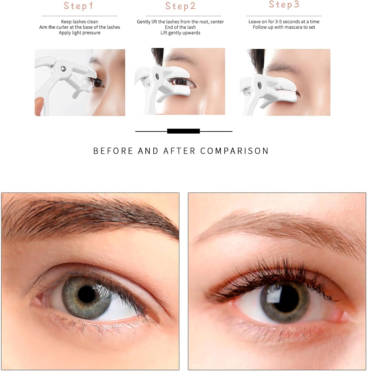 2 Style Eyelash Curler - Lash Curler with 2 Extra Silicone Replacement Pads, Achieve Perfect Curls in 5 Seconds - Quick Natural Curling for Long Lasting (Grey) - Pink image number 5