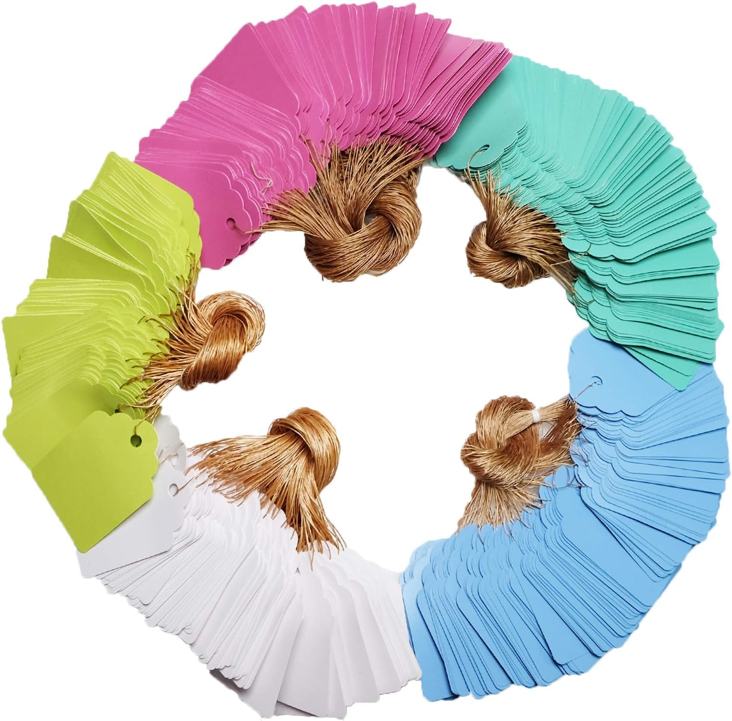 BEADNOVA Plant Hanging Tags 500Pcs Tags with String Reusable Plant Labels Markers Plastic Garden Signs Garden Markers for Outdoor (2 Inch, Mix Color) image number 2