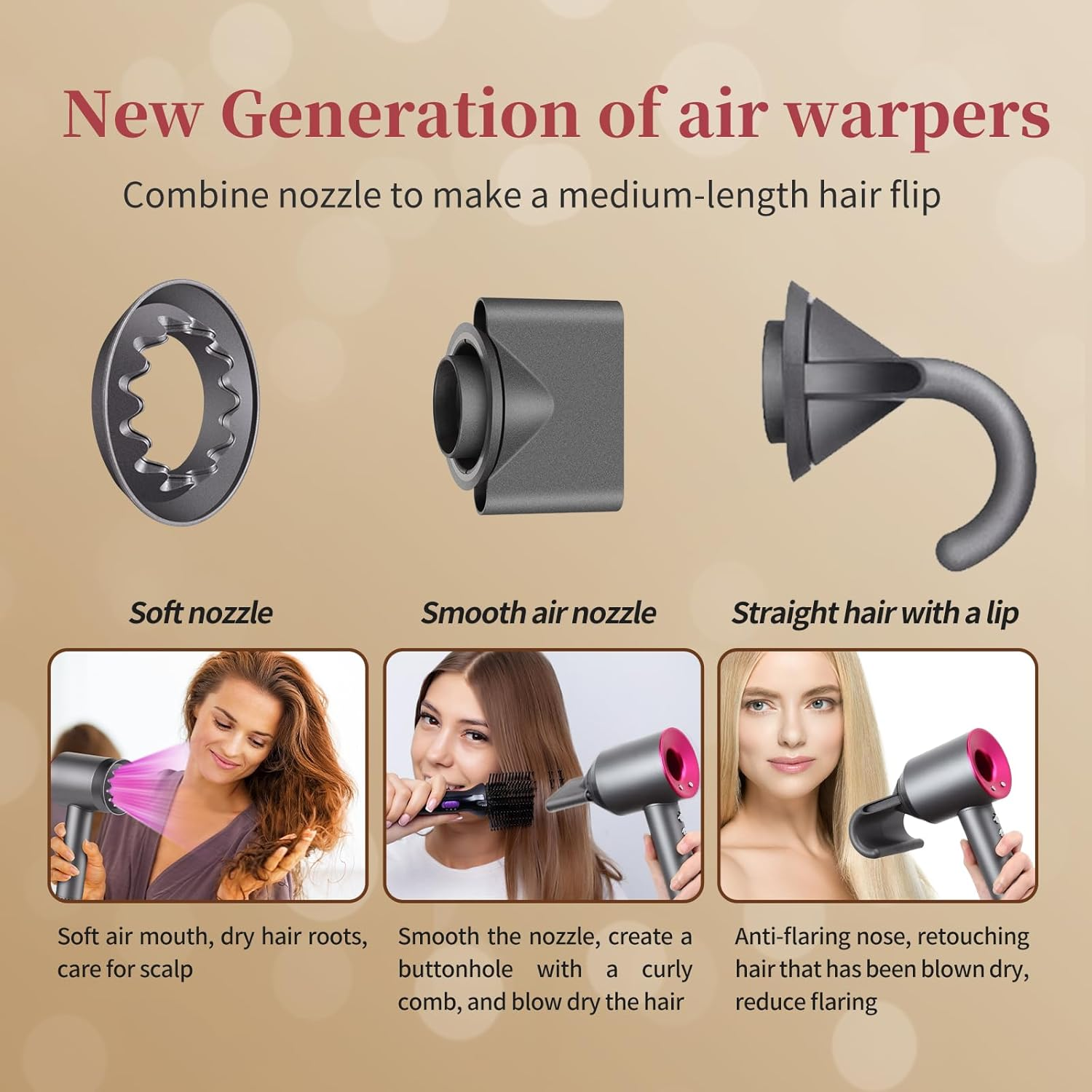 Anti-Flight Flyaway Attachment Nozzles for Dyson Supersonic Hair Dryer, Compatible with Dyson HD01 HD02 HD03 HD04 HD08 image number 4