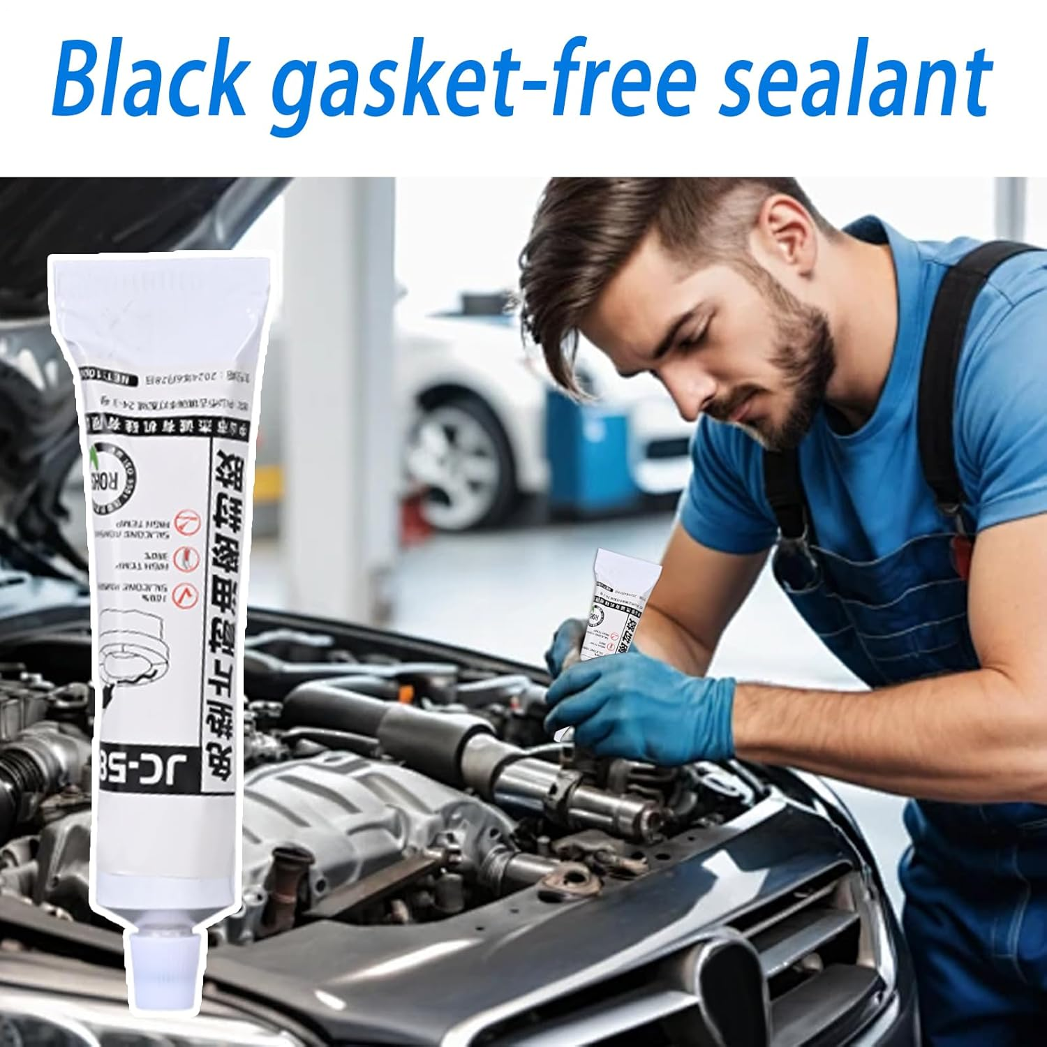 Black Silicone Sealant | Automotive Oil Leak Repair Sealant - Automotive Waterproof Sealing Adhesive for Maintenance Daily Care Engine Gearbox Water Pump image number 6