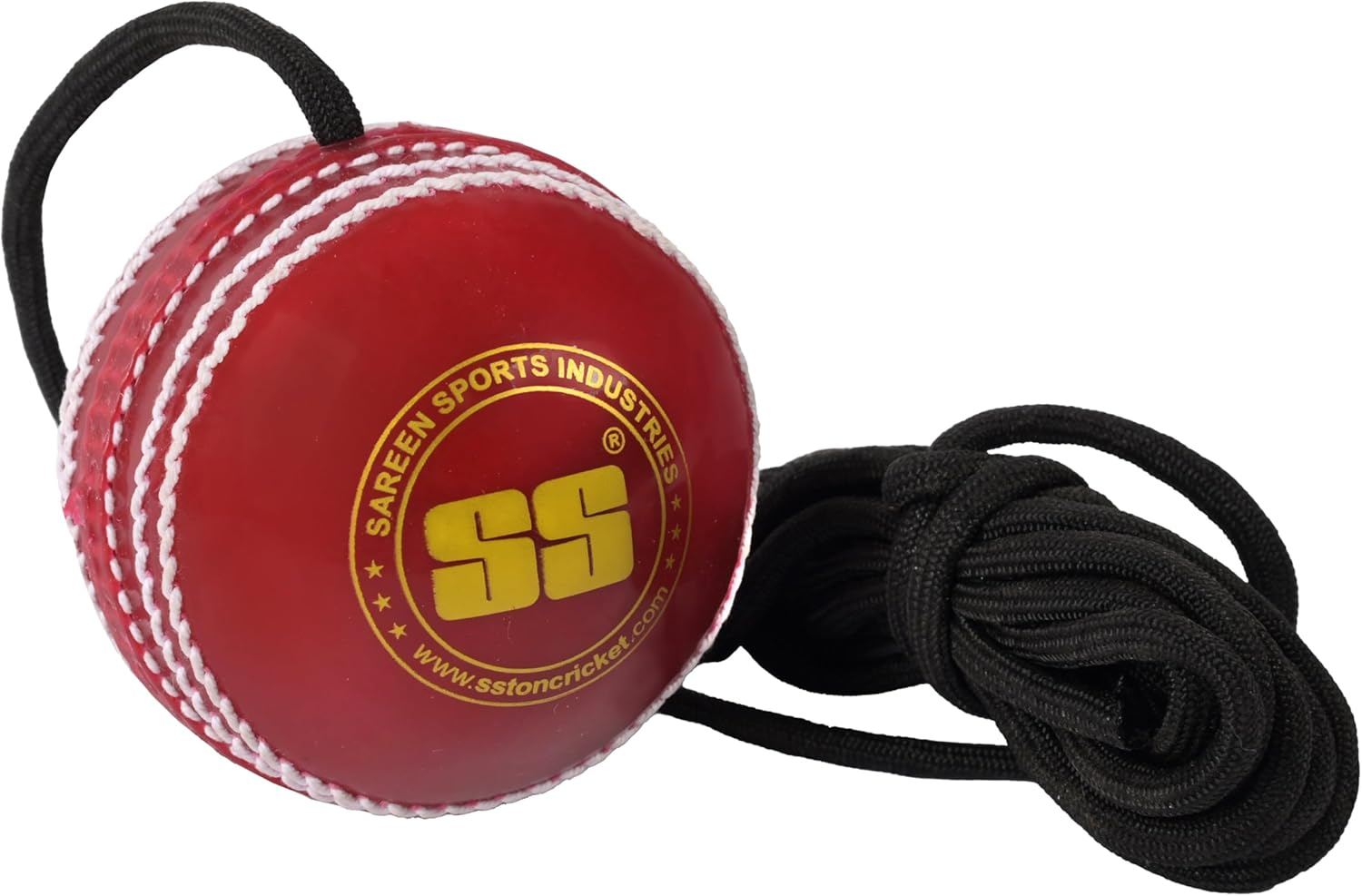 SS Hanging Ball for Bat Knocking and Practice with Reaction String (Embossed Seam & Threaded Seam) image number 2