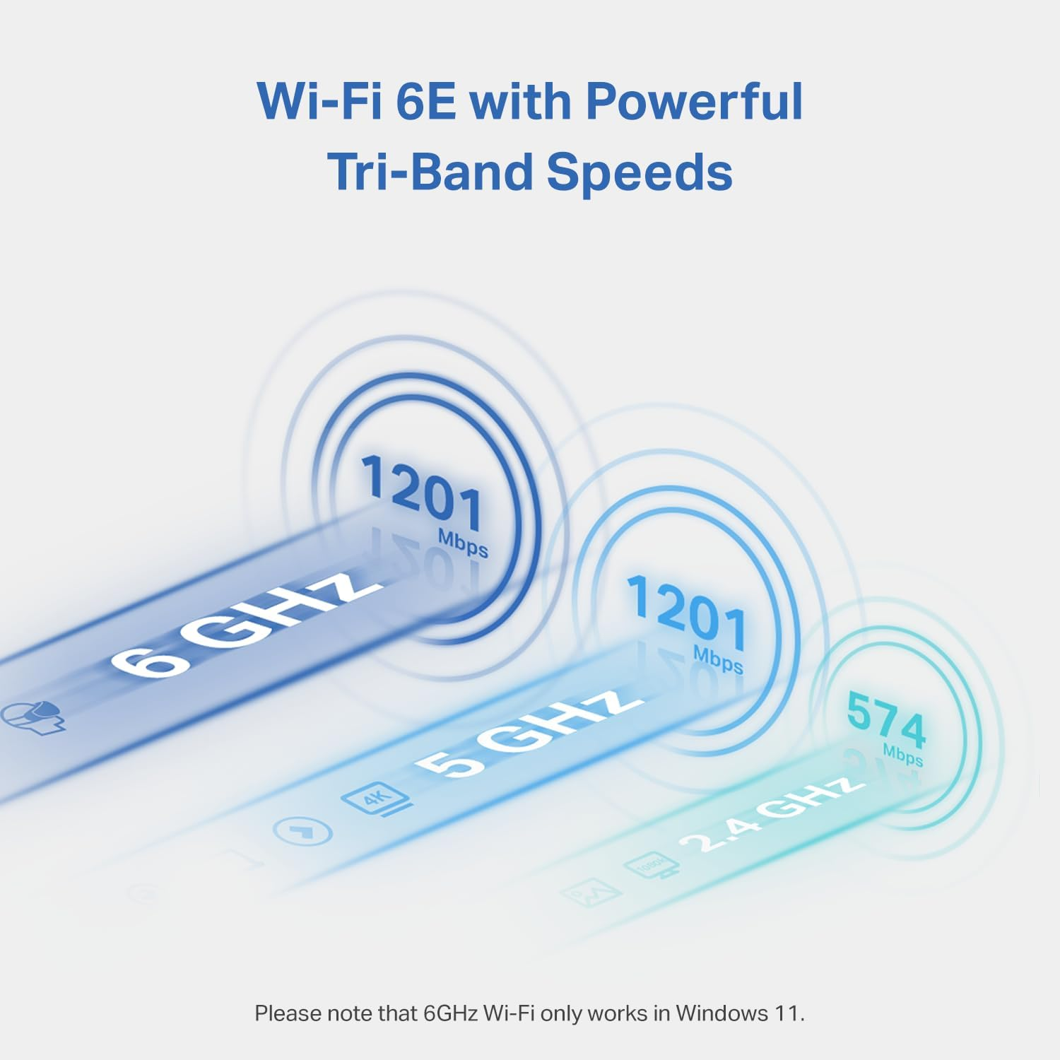 Tp-Link Wifi 6E USB Adapter for Desktop PC - (Archer TXE50UH) AXE3000 Tri-Band Wireless Network Adapter, Ultra-Low Latency, MU-MIMO, OFDMA, Refined Security, WPA3, Supports Windows 11/10 image number 1