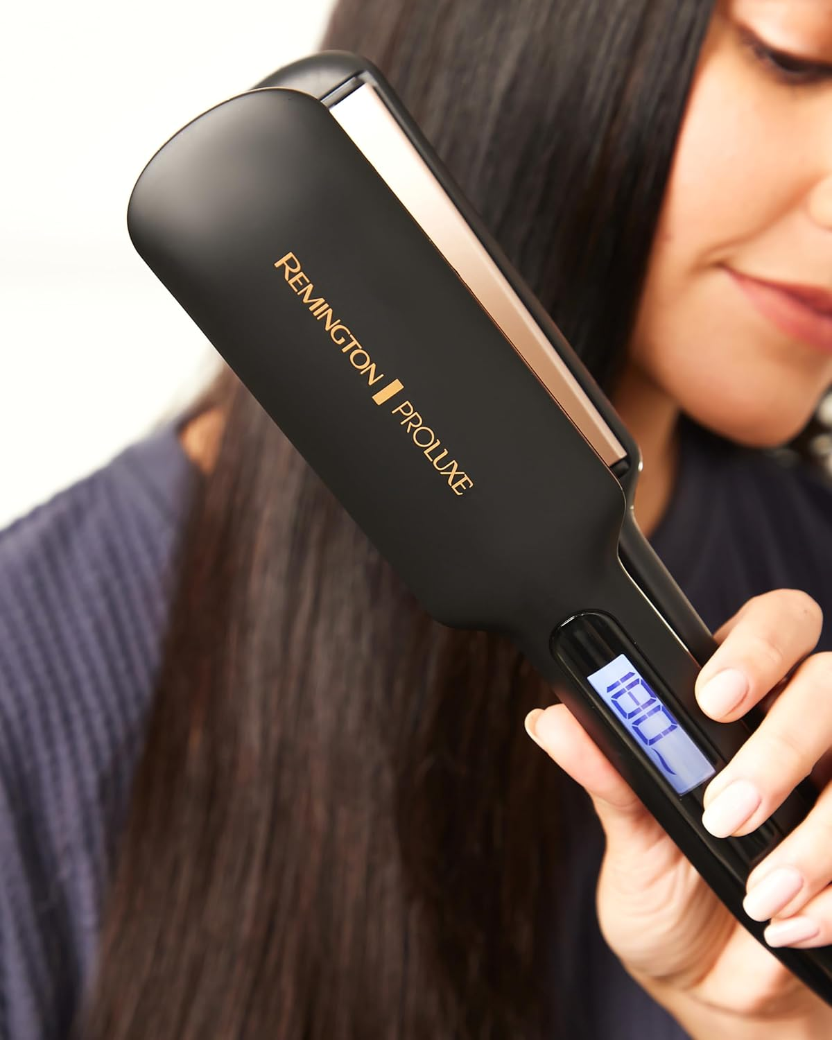 Remington Proluxe Straightener [Extra Wide Ceramic Styling Plates, 110 X 50 Mm] (Optiheat Technology, Pro+ Setting for Gentle Styling, Digital Display, Quick Heating) Hair Straightener S9150B image number 4