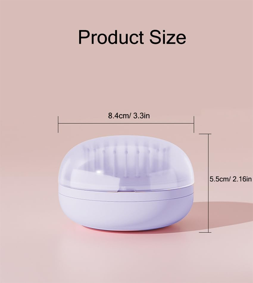 Self Cleaning Hairbrush, Mini Travel Brush with Mirror, Portable Purse Brush for All Hair Types, Scalp Massager for Women Men Kids (Purple) image number 5