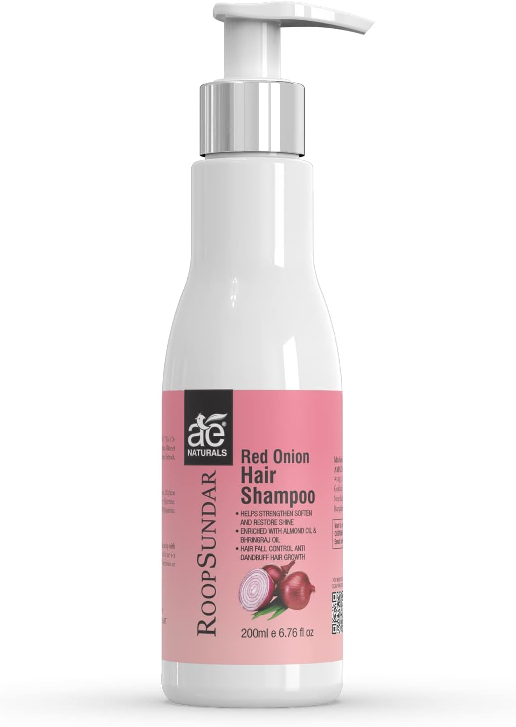 AE Naturals Roop Sundar Red Onion Hair Shampoo for Hair Damage 200 Ml