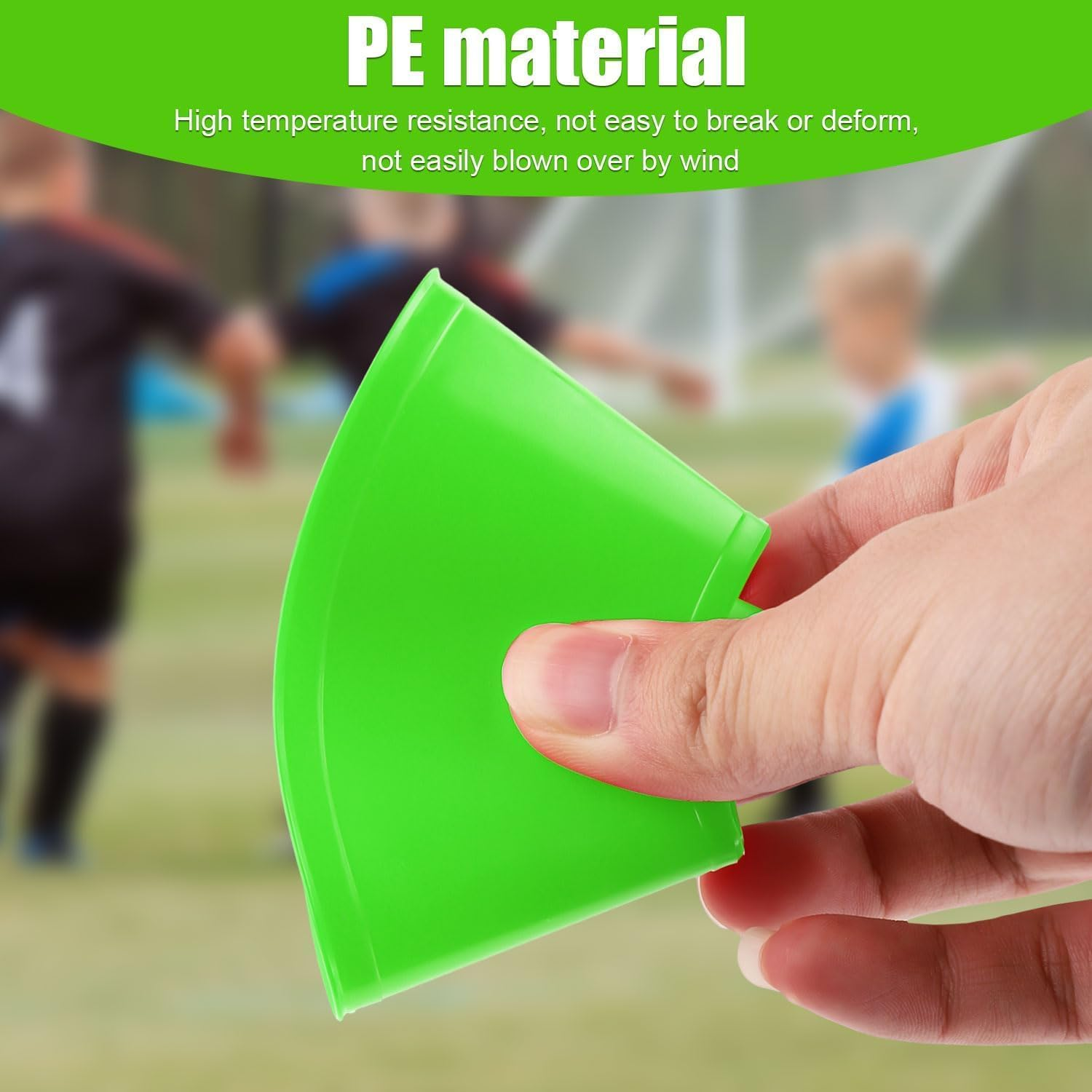 20Pcs Soccer Markers Disc with Net Bag, Portable Lightweight Agility Field Soccer Training Cones, Football Training Agility Markers Cone, Soccer Cones Discs with Mesh Bag for Sports Training, Green image number 3