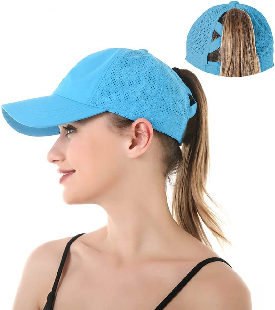 FASHIXD Ponytail Baseball Cap for Women Mesh Quick Dry Baseball Hat with Ponytail Hole