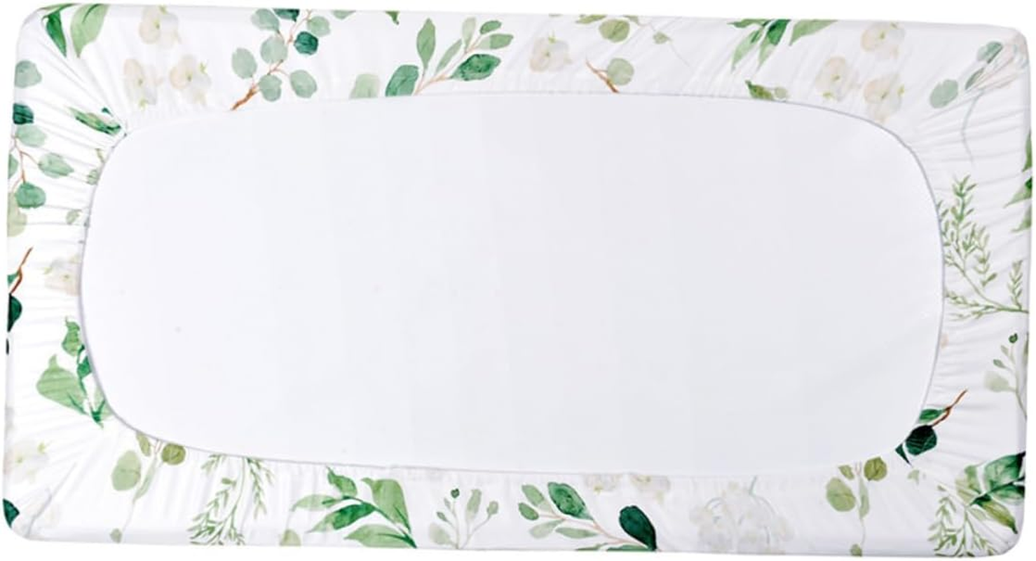 SAFIGLE Reusable Waterproof Baby Changing Pad Cover for Boys and Girls Detachable Soft Cotton Green Leaf Pattern Fits Change Table for Nursery