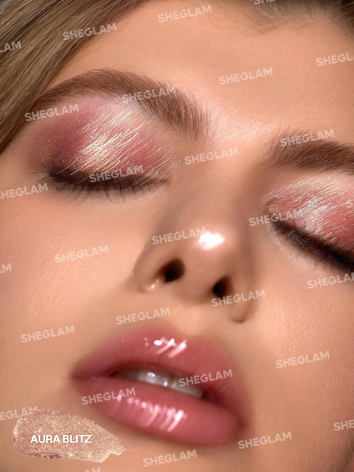 SHEGLAM Crystal Jelly Glaze Stick Eye Shadow Stick Eyeliner Brightener Pencil Crayon with Brush Easy to Blend Long Lasting Shimmer Eyeshadow Stick-Aura Blitz image number 3