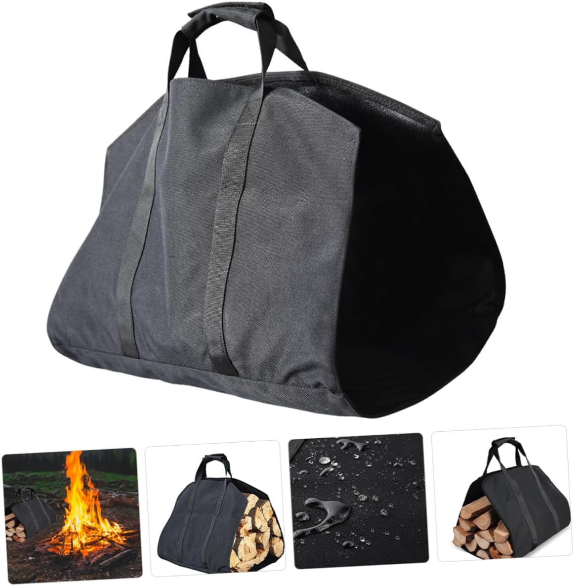 Heavy-Duty Firewood Storage Carrier Bag Portable Canvas Log Holder for Camping Hiking Outdoor Use Foldable Firewood Container Tote for Lumber Garden Tools and Picnic Equipment image number 1