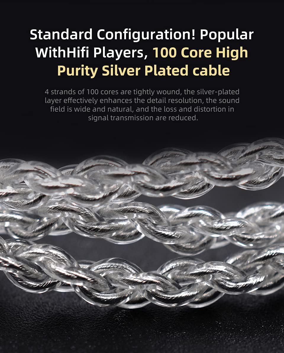 KINBOOFI KZ ZSN PRO X Hifi Wired Earphones with Dual Driver 1BA+1DD, In-Ear Monitor Earbuds with 2 Pin Detachable Cables, Lightweight, Noise Cancelling for Music, Game and Sport (Blue, No Mic) image number 5