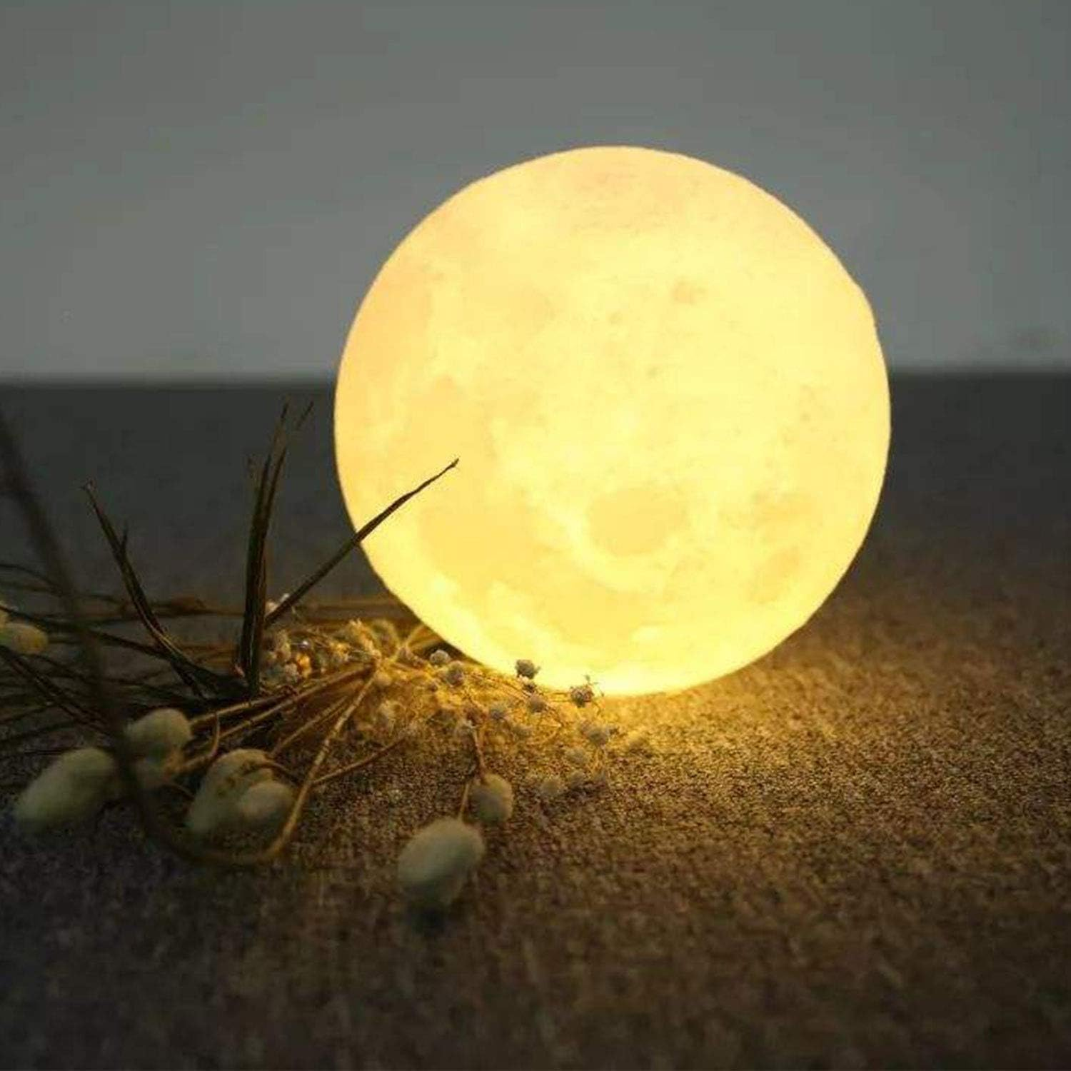 Moon Lamp, Coopark 3D Printing Night Light 16 Colors LED Lighting with 4 Modes USB Charging & Wooden Stand, Remote & Touch Control(15Cm/5.9Inch) Warm Theme Bedroom Decor Cool Creative for Boys Girls image number 3