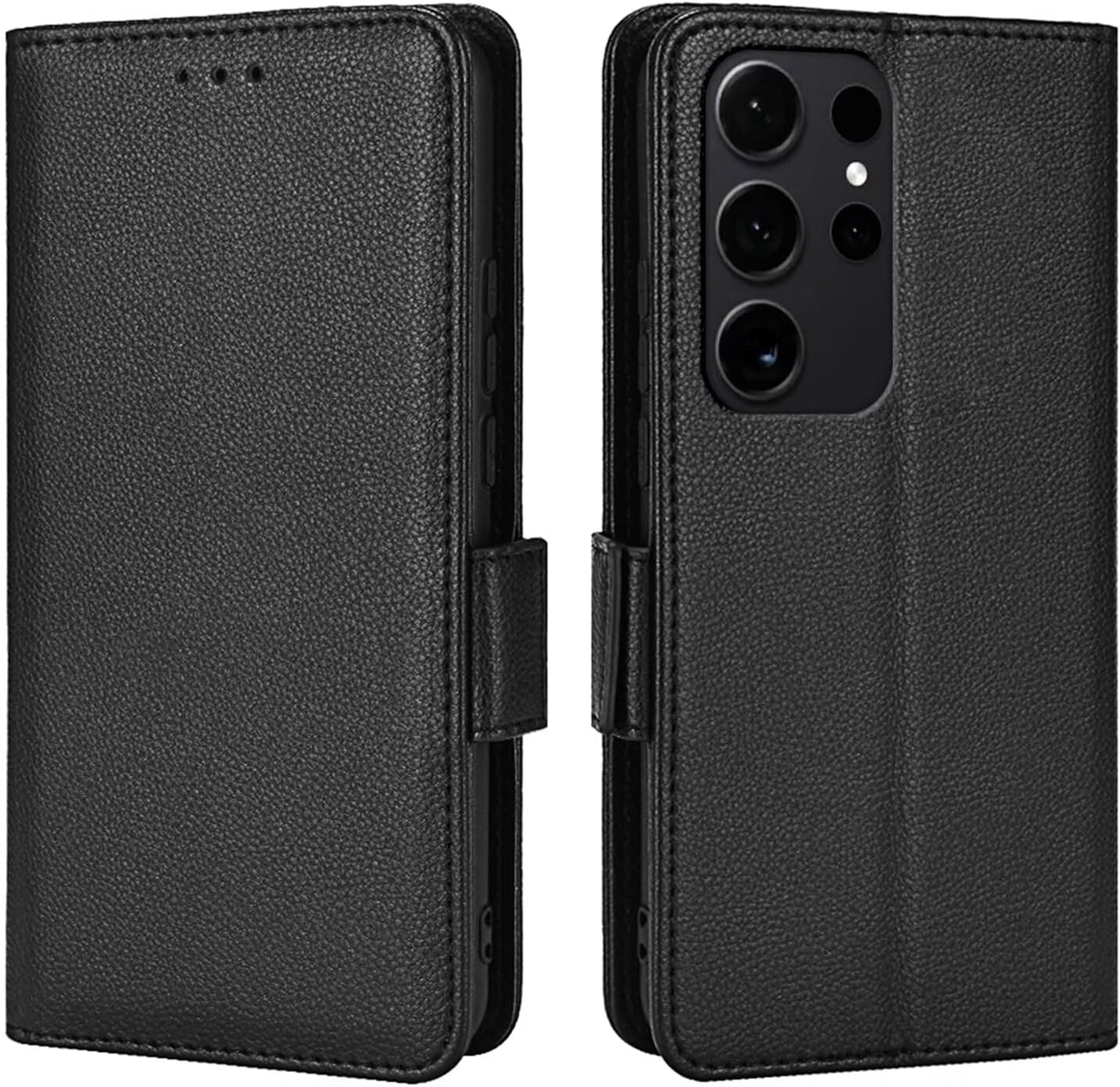 Topme Leather Case for Samsung Galaxy S25+ / Samsung Galaxy S25 plus (6.7 Inches), [Simple Phone Case with Lychee Pattern] - Dark Blue