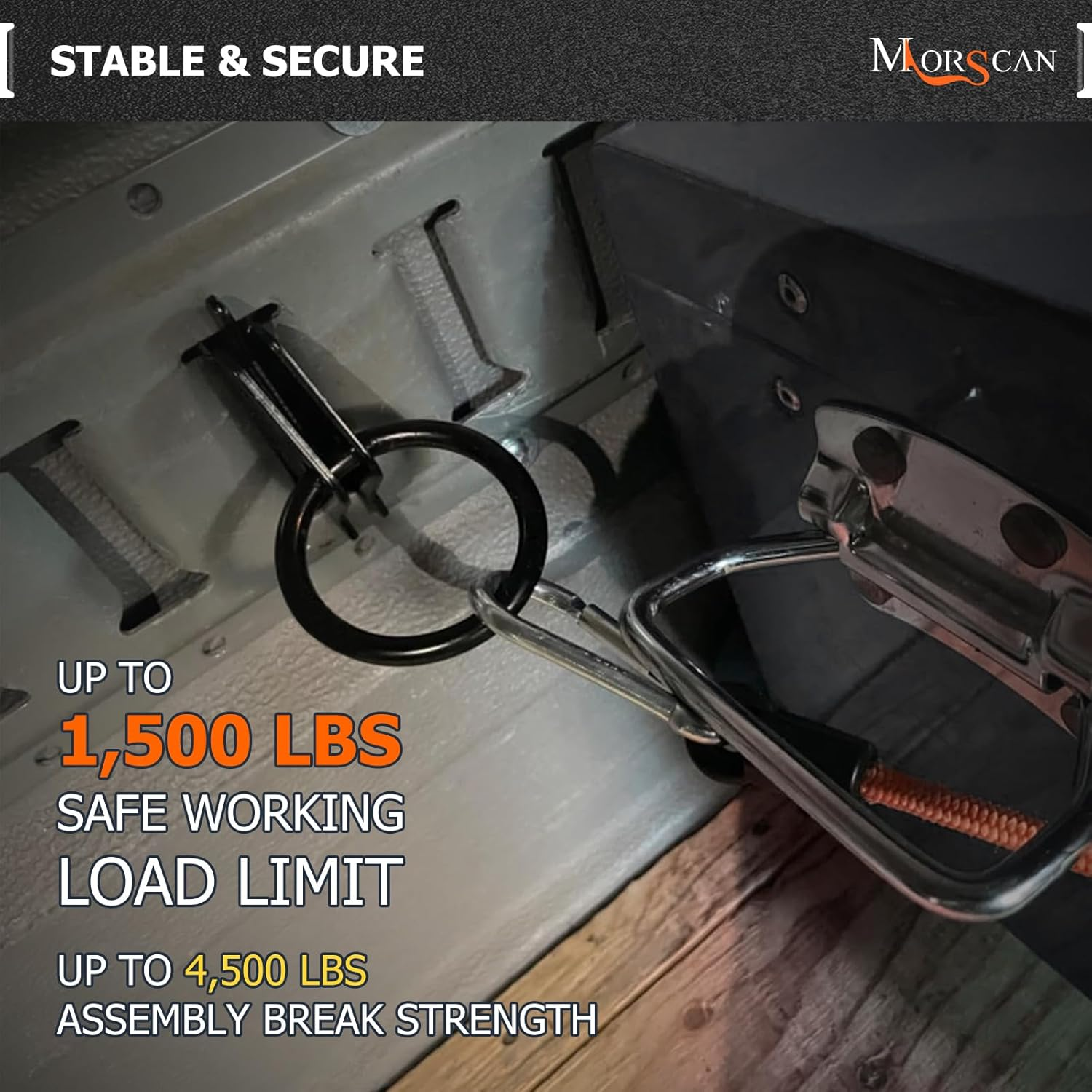 Morscan 20 Pack Steel E-Track O Ring Tie-Down Anchors W/E-Track Spring Fitting Attachments for E Track Systems Tie down Anchor Points Pickup,Cargo Van,Enclosed Trailers,Semi-Trucks Trailer Hang Tools image number 3