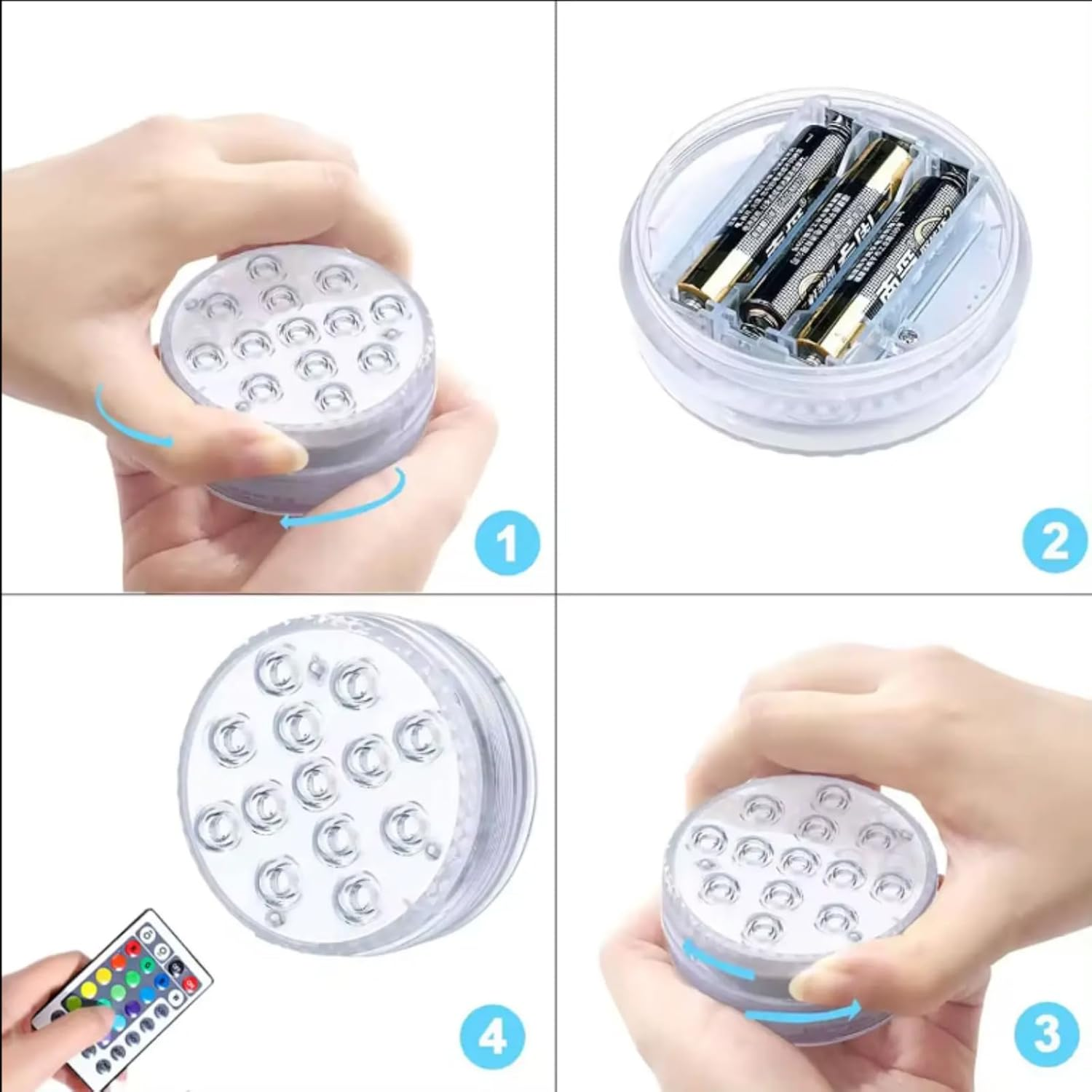 2Pcs Magnetic Suction Cup Diving Lamp,Submersible LED Lights,16 Colors Hot Tub Lights，Waterproof Pond Lights,For Aquarium, Bathtub, Pool or Spa image number 3