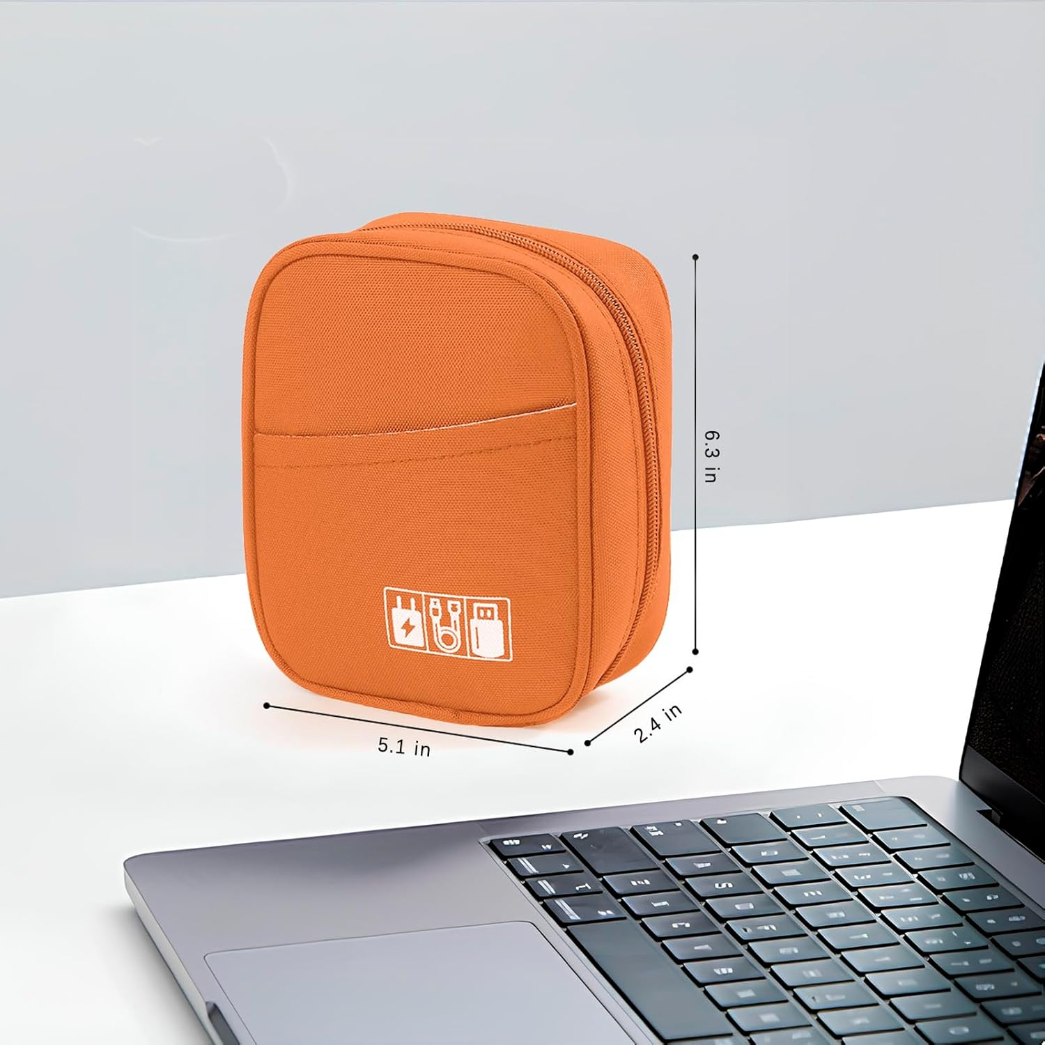 JINSI Electronics Accessories Organiser Bag,Travel Gadget Bag,Holiday Essentials,Small Cable Organiser Bag Pouch,Tech Pouch,Carry Storage Case Bag for Portable Charger,Cables,Power Bank, Orange, Bag - Purple image number 7