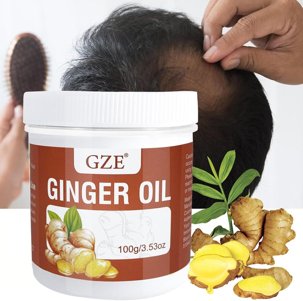 GZE Solid Ginger Oil for Hair Growth - Solid Hair Oil for Scalp Massage - Make Your Hair Shiny and Softer image number 2