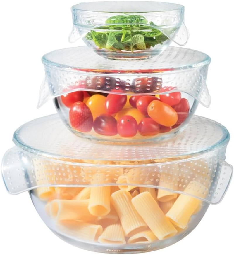 4X Reusable Silicone Bowl Wraps Kitchen Cover Food Stretch Lid Set image number 6