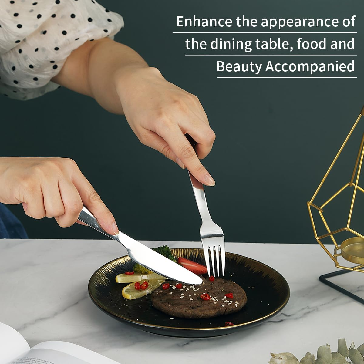 Evanda Camping Cutlery 2 Pack, Includes Knife Fork Spoon, Stainless Steel Travel Cutlery with Black Bag, for Outdoor, Picnic, Camping, Travel, Dishwasher Safe image number 4