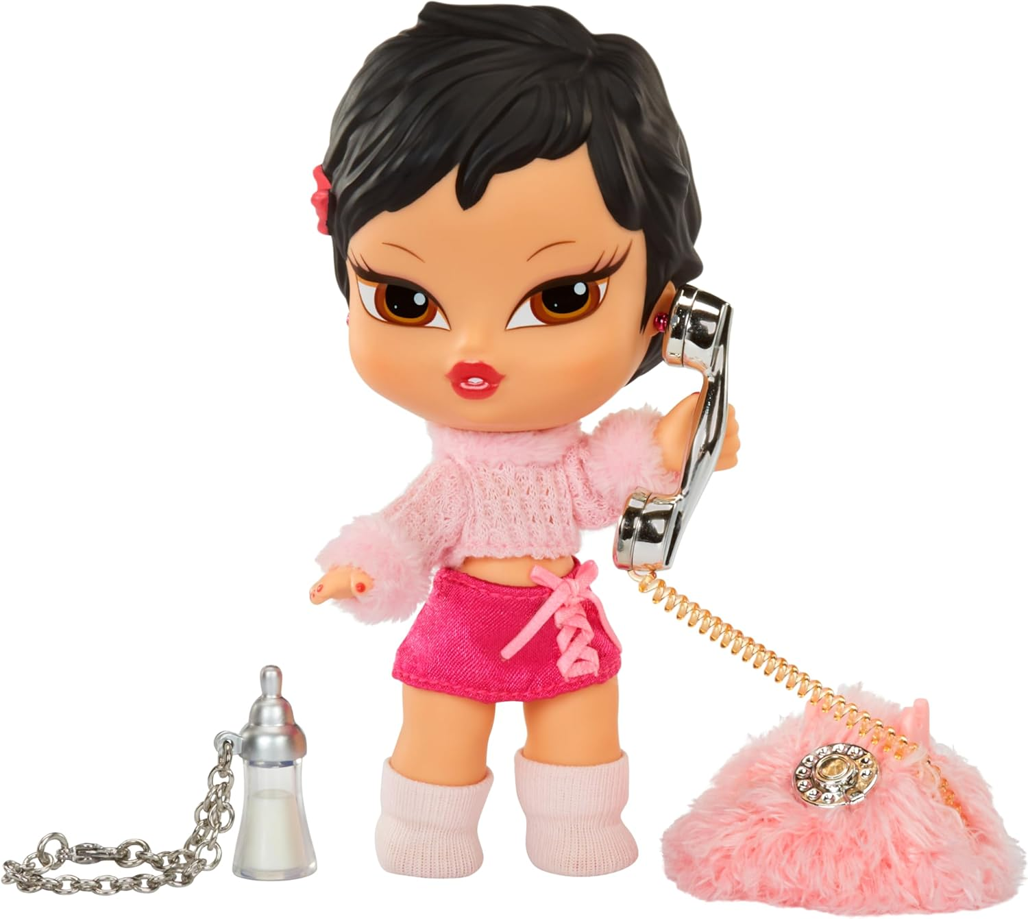 Bratz Babyz Runwayz Doll - Jade - 1 Collectible Fashion Doll with Stylish Outfit, Cute Baby Doll with a Necklace That Doubles as a Keychain - Kids Toy - Great for Ages 6 and Older